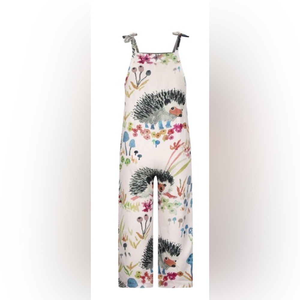 This Is The Hedgehog Print Tie-Shoulder Jumpsuit That U Didn’t Know U Needed!